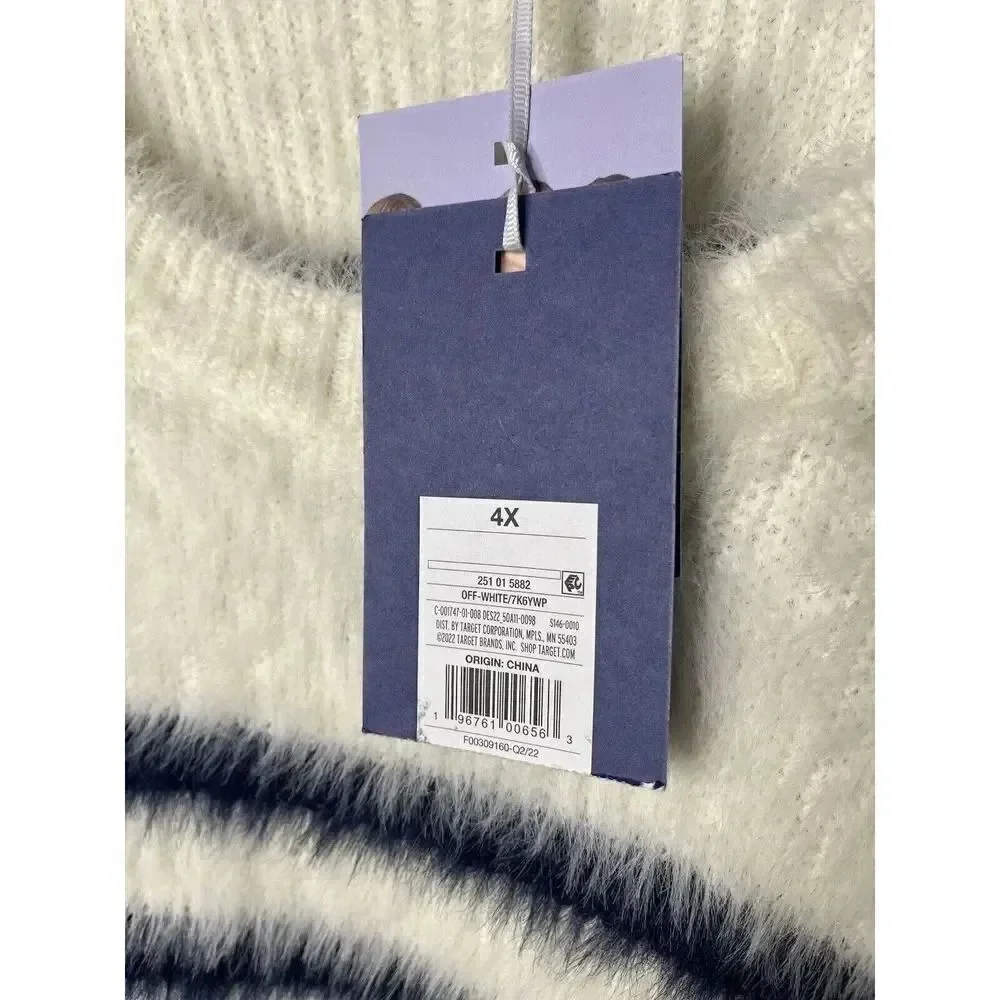 La Ligne for Target NWT Women’s Striped Fluffy Sweater Size 4X - Picture 7 of 8